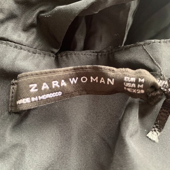 Zara Woman Black One-Shoulder Ruffle Mini Dress - Picture 8 of 10